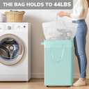 Goodpick Rolling Laundry Basket with Wheels,75L Large Collapsible Laundry Hamper with Removable Wash Bag Space for living room, Blue (Blue 1-Pack)