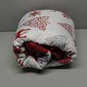 Luxudecor Christmas Quilt Set King Size, Xmas Tree Reindeer Snowflake Quilt Elk Deer Red Bedspread 3 Pieces Lightweight Festival Coverlet Bedding Gifts (King, 108×92")