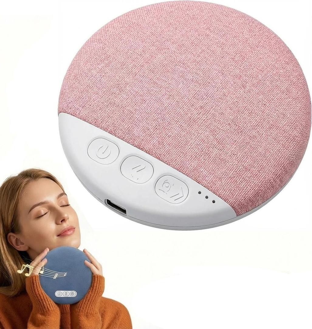 Pillow Speakers for SleepingUnder Pillow Speaker with White Noise Timer, Mini Bone Conduction Sleep Aid with Stereo Bass (Pink)