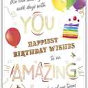 25 Employee Birthday Cards - Exciting Typographic Design with Gold Foil Embossing - FSC Mix