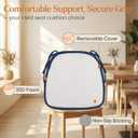 2 Pack Navy Blue Chair Cushions with Ties Removable Covers, D-Shape Dining Kitchen Chair Seat Pads Non Slip 17"x16"