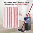 Mop Pads Replacements Compatible with Cedar H2prO Flat Mop - Microfiber Mop Replacement Heads for Cedar/Vileda H2prO Flat Floor Mops - Washable Pad for Floor Cleaning - 3Pack