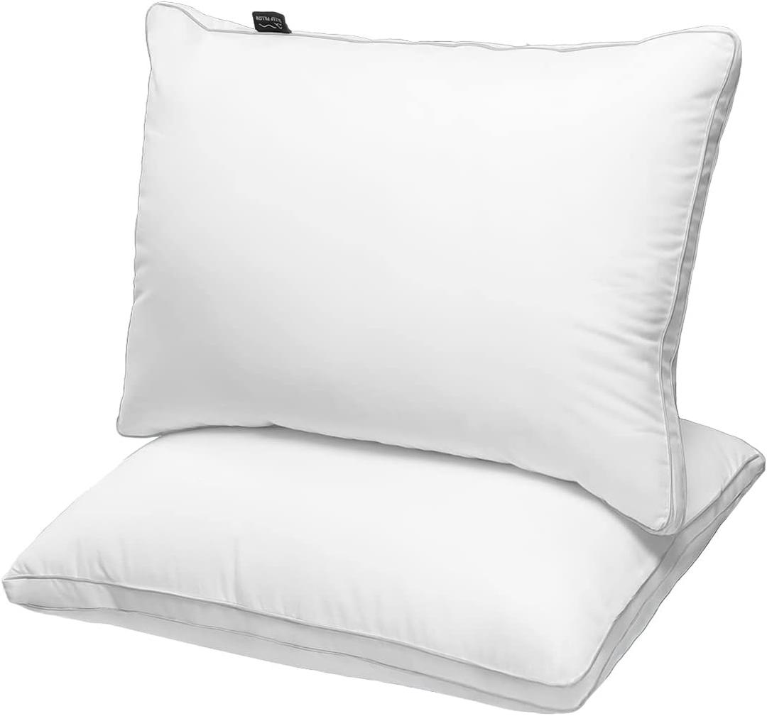 JICUSE Bed Pillows Standard Size Set of 2, Hotel Quality Standard Pillows 2 Pack for Sleeping with Soft Down Alternative Filling, Gusseted Bedding Pillow for Back, Stomach or Side Sleepers, 20" x 26"