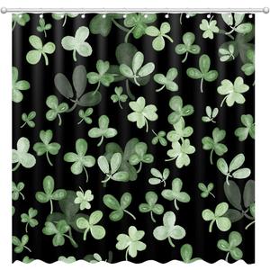 St. Patrick's Day Shower Curtain 72" x 72" Lucky Shamrock Home Bathroom Decorations Green Clover Leaves Bathtub Curtain Set with 12 Hooks
