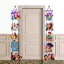 2Pcs Demon Movie Hunters Birthday party Porch Sign Door Hanging Banner Birthday Party Supplies for Wall Decorations