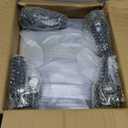 DSGAMER Leather Ottoman Footrest,Rustic Foot Stools Seat,Wood Footstool,Rectangle Footrest Small Ottoman for Bedroom,Living Room,Office,Entrance Hall (Blue)