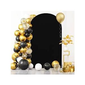 Arch Backdrop Cover,Spandex Cover for Arch Backdrop Stand,Arch Backdrop for Wedding Birthday Photography Baby Shower Party Deco (6.6FT, Black)
