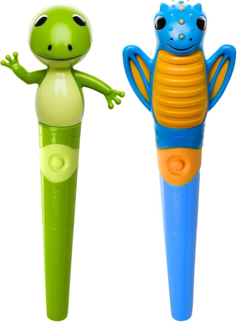 TalkTools Jiggler - Oral Facial Massager - Sensory Awareness Tool for Jaw and Lips | Improve Speech and Feeding Skills | Calming Motor for Kids - Dragon/Frog - Set of 2