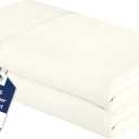 Royale Linens Twin Flat Sheet - Ultra Soft Brushed 1800 Microfiber Flat Sheets Only - Wrinkle Free & Stain Resistant - Hotel Quality Top Sheet for Bed - (Full, Ivory)