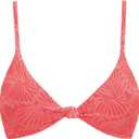 BERLOOK Bikini Tops for Women Bathing Suit Twist Tie Back Swimsuits V Neck Push Up Bikini Top Cheeky Swimwear (Red, M)