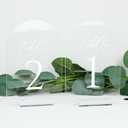 Clear Arch Table Numbers for Wedding, 5x7 Inch Arched Acrylic Table Numbers 1-10 with Stands, Clear Acrylic Arch Sign with Holder for Centerpiece, Reception, Wedding, Party, Event