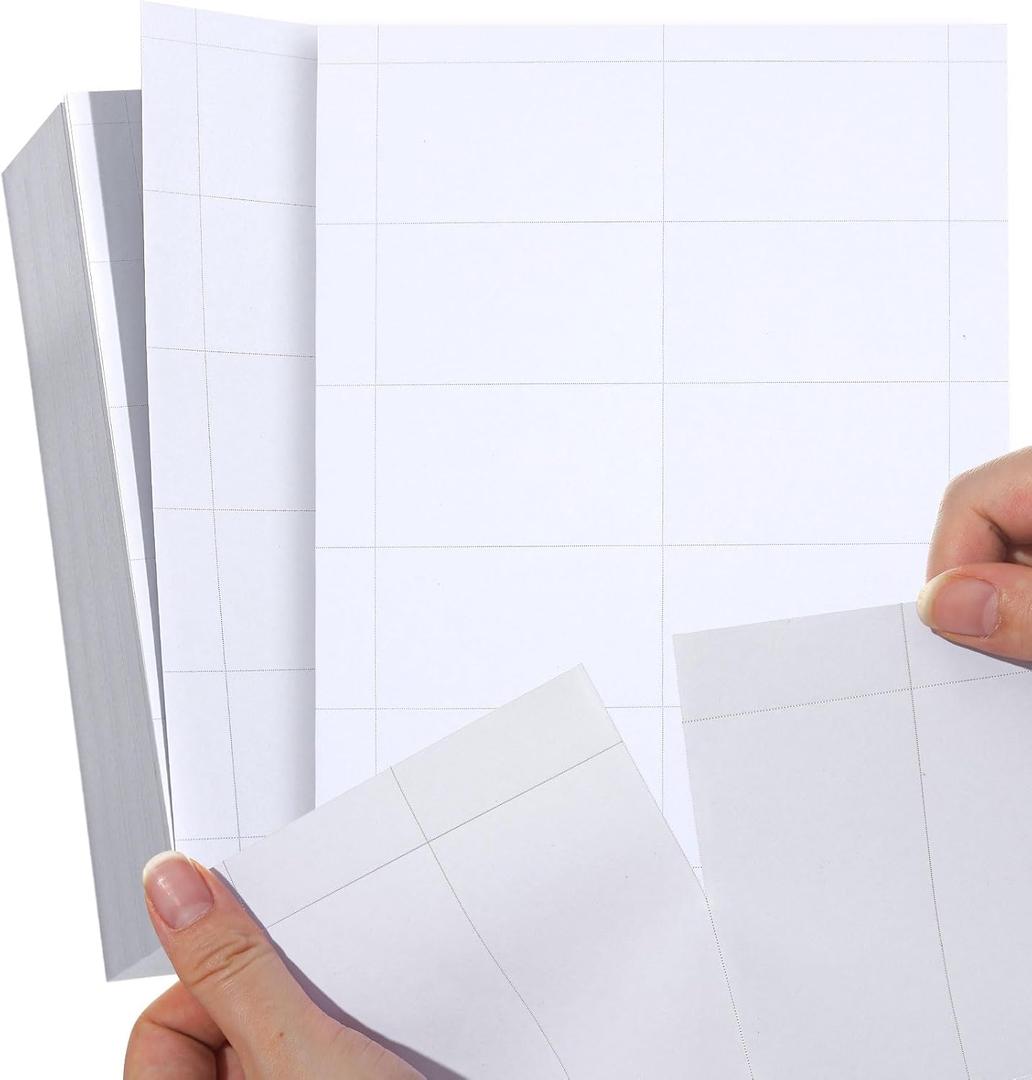 500 Piece Blank Printable Business Cards 3.5 x 2, Perforated Card Stock Paper for Inkjet and Laser Printers, 10 Cards Per Sheet - (White)