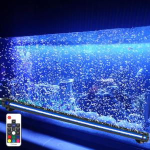 Submersible Fish Tank Aquarium Light: Underwater Aquarium Bubble Lights with Adjustable Brightness Colors -IP68 Waterproof Bubble Lights with Remote and Suction Cups for 20-25 inch Aquarium Fish Tank
