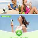 PlayHot Portable Handheld Turbo Fan, 5 Gear Wind, Battery Operated, Up to 12 Working Hours, 3 IN 1 Hand Fan with Air Turbo Tech Cooling Fans for Outdoor Activities, Travel, Beach (Green)