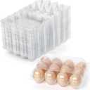 Youeon 60 Pcs Plastic Egg Cartons 12 Count, Clear Egg Cartons for Chicken Eggs 3x4 Grid, Reusable Eggs Carton Bulk Perfect for Family, Farm, Markets, Display, Camping -Medium