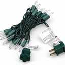 Mini Christmas Lights String Warm White Vintage Short Strand String Lights, Clear Bulbs Wire Fit Light up Christmas Decorations(20 Bulbs Connectable,6.5ft,Green)