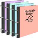 LETVPVOW 4 Pcs 360Â° Pivotable 3 Ring Binder, Soft 1 inch Binders 3 Ring, Flexible Thin Soft Three Ring Binder Fits 8.5" x 11", for Home, School and Office-Blue, Green, Pink, Purple