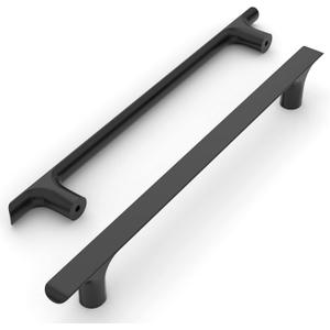 Amerdeco 10 Pack Matte Black Cabinet Pulls 10 Inch(256MM) Hole Centers Kitchen Cabinet Handles Hardware Kitchen Handles for Cabinets Cupboard Handles Drawer Pulls ZH00028