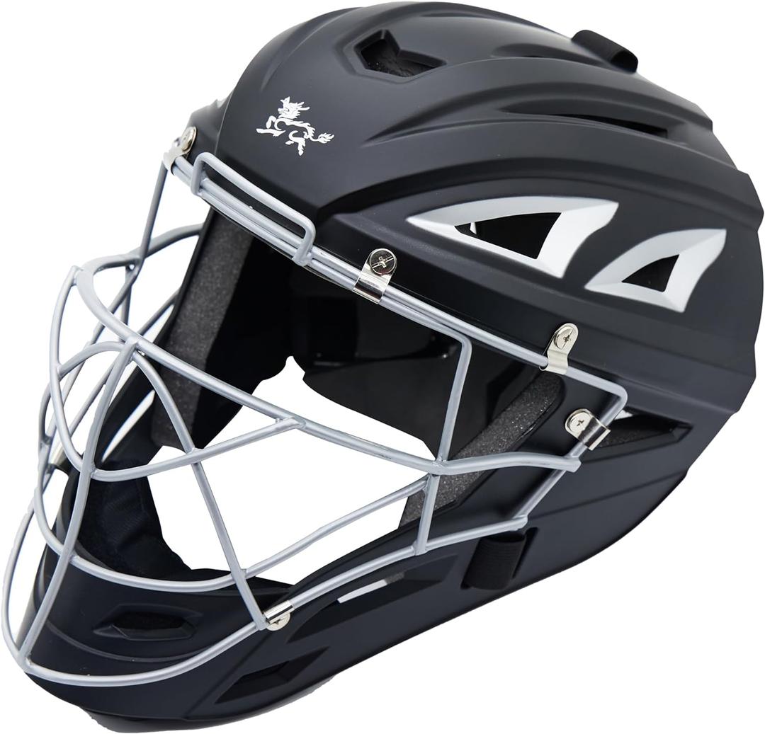 Baseball Catchers Helmet Matte (Black,GR) (Small)
