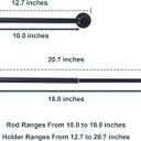 10-18 inches Adjustable Magnetic Towel Bar for Refrigerator, Magnetic Rod for Chart Whiteboard, Magnet Towel Holder Towel Hook Hanger for Kitchen Dishwasher, Laundry Washer, Black, Pack of 1