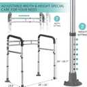 Toilet Safety Rails, Adjustable Toilet Frame for Elderly, Seniors, Handicap & Disabled, Foldable Handicap Toilet Handles Fit Any Toilets (300 LB) (Gray)