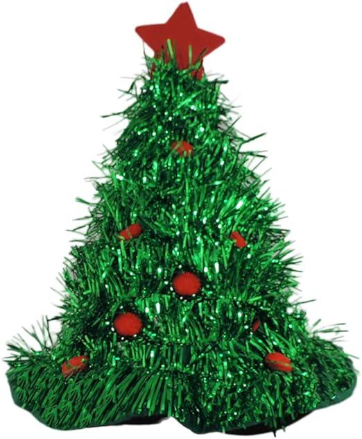 Green Tinsel Christmas Tree Holiday Novelty Costume Party Hat