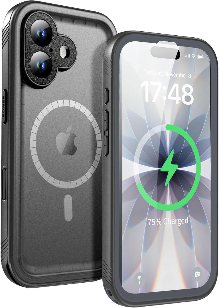 SPORTLINK for iPhone 17 Case - IP68 Waterproof Military Protective Full Body Heavy Duty Shockproof 360 Sealed Dustproof with Camera Screen Protector Phone Cover for iPhone 17 6.3" Mag/Black