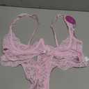 Avidlove Sexy Lingerie Set for Women Lace Bra and Panty Sets Underwire Push Up Lace Lingerie Set XL (Pink)