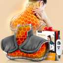 Graphene-Infused 1Min Fast Heating Pad, Deeper Pain Relief Weighted Heating Pads for Neck and Shoulders and Back, Heated Wrap with 6 Heat Options 4 Auto Timer, Gifts for Men Women Mom Christmas (Gray)