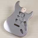 Electric Guitar Body for Fender Stratocaster Electric Guitar Body  HSH Poplar Wood, Glossy Finish Electric Guitars Replacement Parts (M11 Silver)