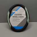 PIC AUTO Steering Wheel Cover, Green Sparkly Crystal Bling Glitter with Leather, Universal Fit 14.5"-15.5" Car Steering Wheels for Girls & Women, Anti-Slip Wheels Cover for Cars, Trucks, Van, SUVs