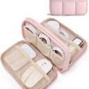 BAGSMART Electronics Organizer Travel Case, Cord Storage for Chargers Cables Phones, Compact Tech Accessories Pouch, Pink
