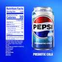 2 x Pepsi Prebiotic Cola, 12 fl oz Cans (8 Pack), 30 Calories, 3g Prebiotic Fiber, 5g Sugar, Soda Pop (EXP 08/24/26)