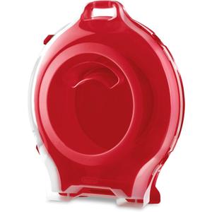 Sterilite Clear Lid Stackable Nesting Storage Christmas Holiday Wreath Box with Handle, Feet, and Latches for Up to 24 inch Wreaths, Red (1 Pack)
