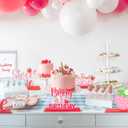 Haooryx Strawberry Birthday Sign Wooden Centerpieces - 6Pcs Sweet Berry ONE Letter Sign 1st First Birthday Party Decoration Table Topper for Girl Birthday Baby Shower Party Table Photo Prop Decoration