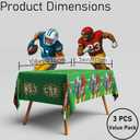 2 x Football Party Tablecloth  3 Pack 108" x 54" Plastic Table Covers, Comic Style Design with Its Game Time & Players  Disposable Table Cloths for Football Birthday, Tailgate, Game Day Decorations