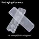 24-Slot Peptide Vials Refrigerator Storage Holder, 3ml Peptide Vial Fridge Organizer Protector Case Insulin Vial Storage Box for Fridge, Sugar-Conscious People Organizer Solution (Clear)