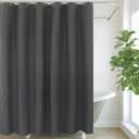 PurpleEssenecs Shower Curtain - Waffle Textured Heavy Duty Thick Fabric Shower Curtains for Bathroom, Luxury Weighted Cloth Bath Curtain - Fall Thanksgiving - 72" W x 72" L - Pack of 1 - Steel Grey