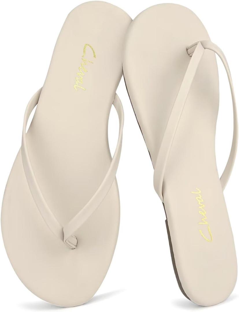 Cheval Flat Leather Flip Flops for Women, Comfortable Dressy Thong Sandals 2026 Summer and Spring Vacation Essentials, Chanclas Para Mujer