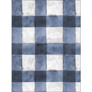 RoomMates York RMK11432WP Buffalo Plaid Peel and Stick Blue Wallpaper