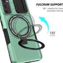 Phone Case for Samsung S20 FE 5G with Ring Holder Magnetic Black, Camera Lens Protector Cover for Samsung Galaxy S20 FE Case Shockproof Anti-Slip Slim (Green)