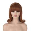 70s Pinup Pelucas 60s Beehive Style Vintage Look Halloween Costume Women Wig wtih Bang (Ginger)