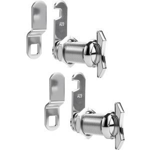 1-1/8" Thumb Operated Offset Cam Lock, RV Compartment Latch, Non-Locking Thumb Turn, for RV Compartment Camper Storage Door (2 Pack)