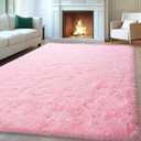 Mugorn 8x10 Area Rugs for Living Room, Pink Large Fluffy Rugs for Bedroom, Soft Carpet Shag Kids Room Rug, Non-Slip Fuzzy Rugs Indoor (8ft x 10ft, Pink)