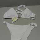 QJQ Women's 2 Piece Cheeky Bikini Sets Tie Back Ring Linked Brazilian Swimsuit Sexy Triangle Bathing Suit, L