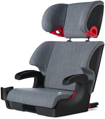 Clek Oobr High Back Booster Seat with Adjustable Headrest, Reclining Design, and Rigid LATCH System (Thunder)