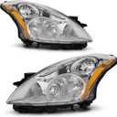 Compatible with Nissan Altima 2010-2012 4Door Sedan Headlights Assembly Chrome Housing Amber Reflector Replacement Left And RightCompatible with Halogen Headlights Models OnlyW/O Bulbs