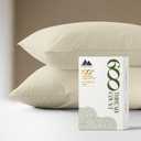 Mayfair Linen 100% Egyptian Cotton Pillow Cases - 600 Thread Count Pillow Cases Queen/Standard Size Set of 2, Soft & Breathable Extra Long Staple Sateen Weave Cotton Pillow Covers for Bed - Sand