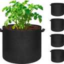 5-Pack 20 Gallon Grow Bags, Large Nonwoven Fabric Pots with Handles for Planting Fruits, Vegetables, Flowers Indoor Outdoor