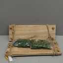 RICHER HOUSE Artificial Ivy LED-Strip Wall Hanging Shelves Set of 2, Macrame Shelf No Drilling for Bedroom Living Room Kitchen, Wood Hanging Plant Shelves for Wall Dcor, Christmas Decorations